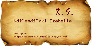 Késmárki Izabella névjegykártya